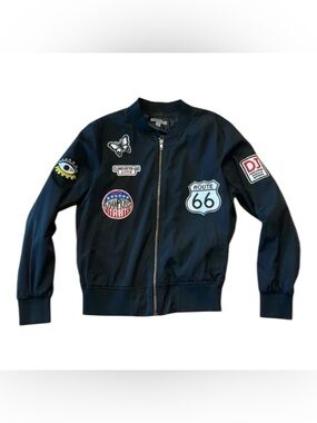 Embroidered Casting LA Bomber Jacket Positive Patch Work 90s Y2K Large Fall